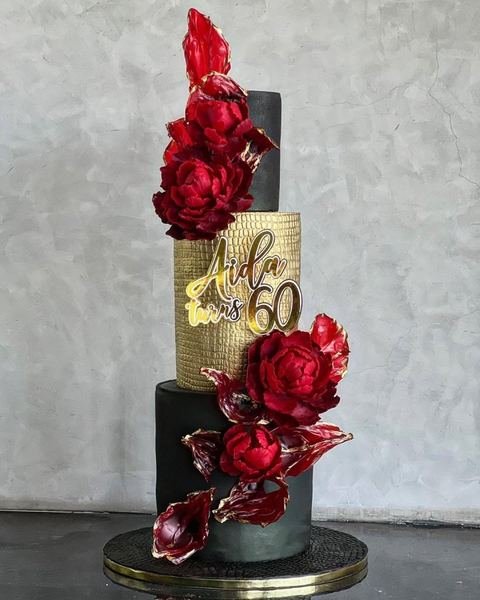 Three tier birthday cake